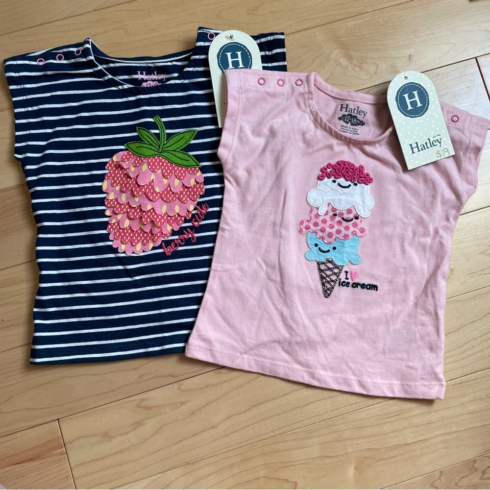 Hatley Pink and Navy Kids' Tees with Fun Graphics